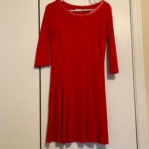 Orange Cotton Flare Dress from New York & Co